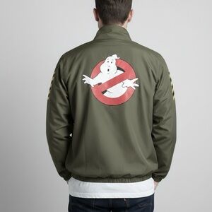 Ghostbusters Lootwear Exclusive Lootcrate Windbreaker Zip Up Jacket XL Green